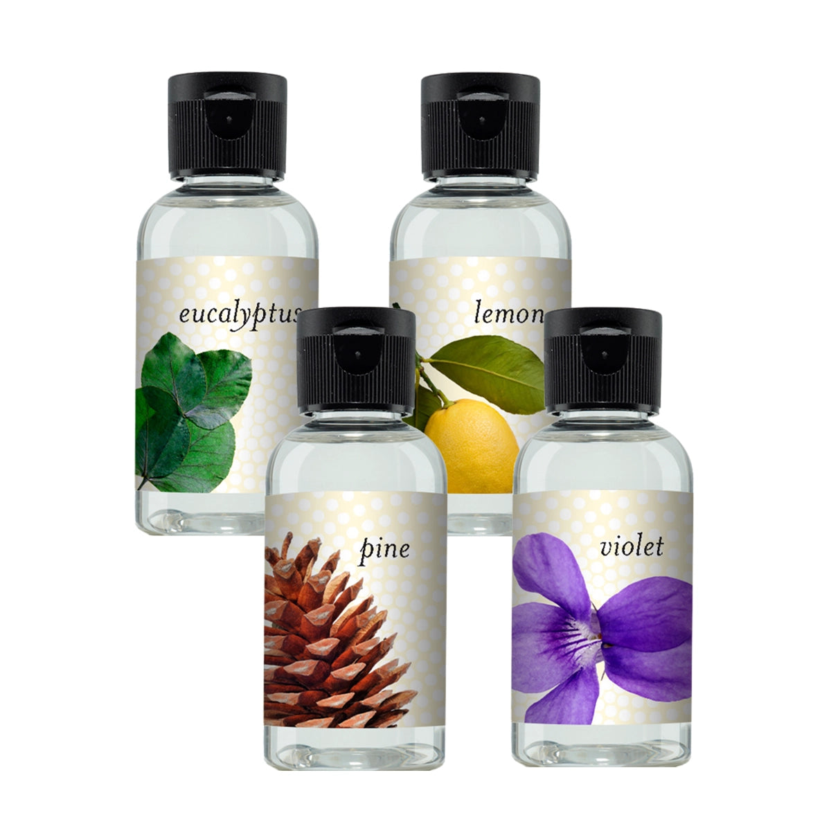 Eucalyptus, Lemon, Violet, Pine