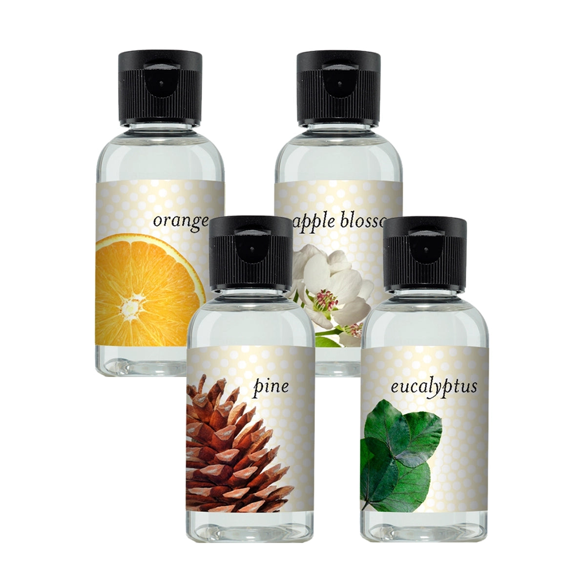 Pine, Orange, Apple Blossom, Eucalyptus